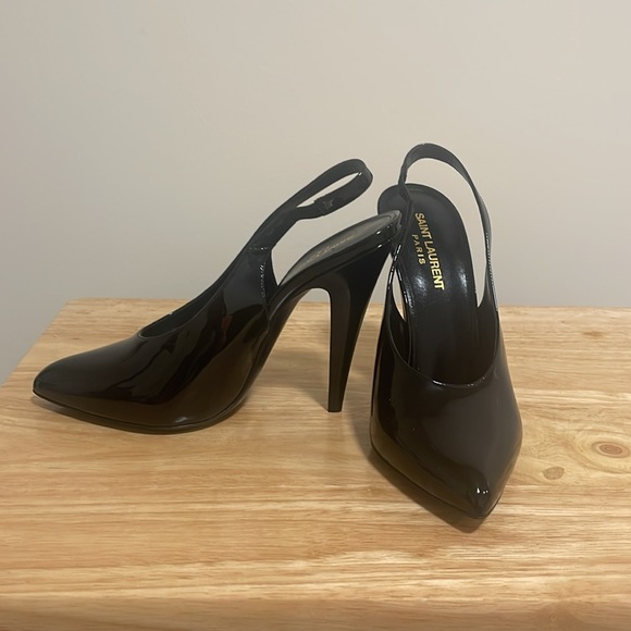 Saint Laurent Patent leather black slingback heels - Picture 4 of 7